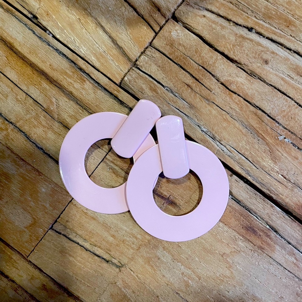 J. Crew Medium Pink Metal Earrings